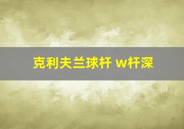 克利夫兰球杆 w杆深